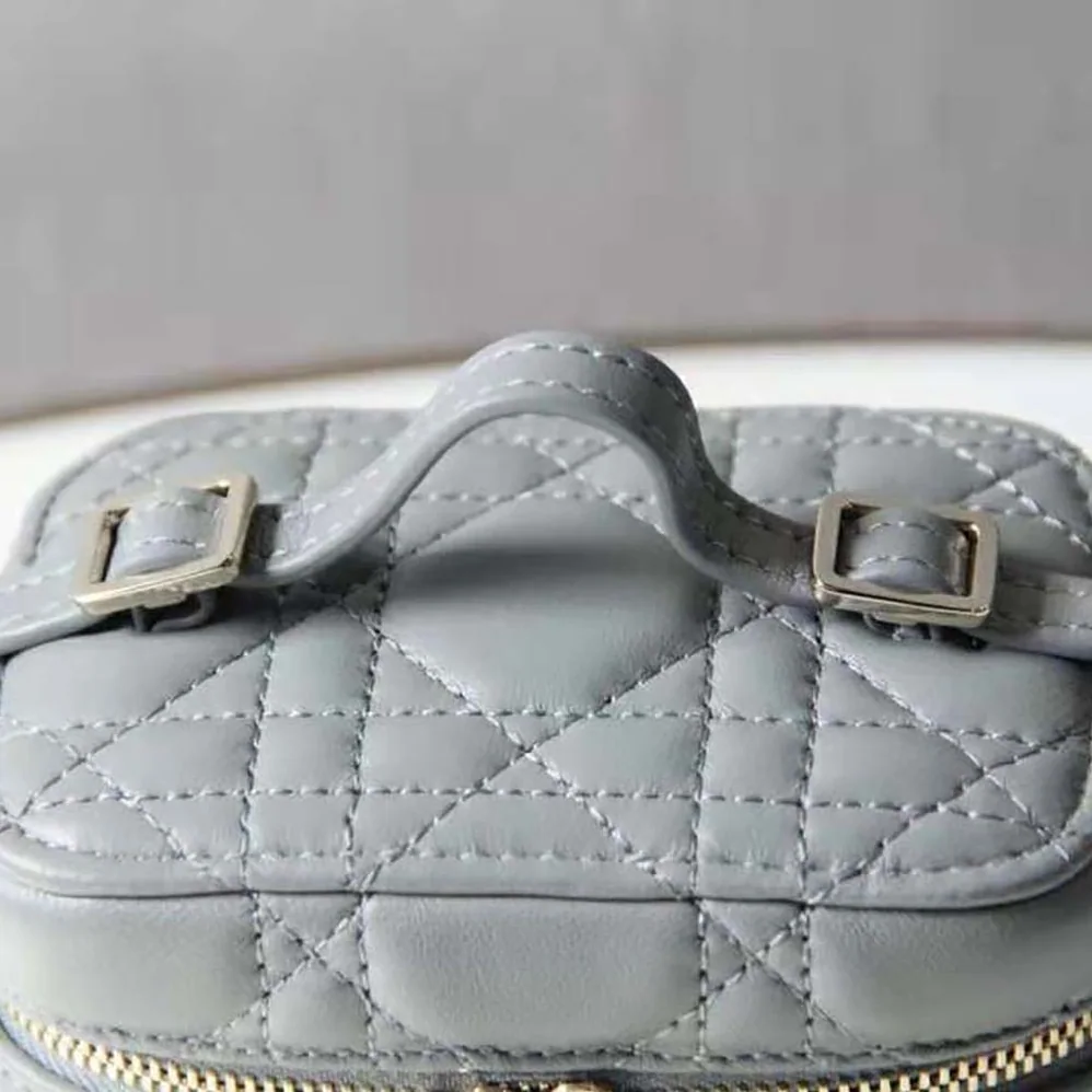 Dior Micro Lady Dior Vanity Case Cannage Lambskin for Women in Gray Dior Micro Lady Dior Vanity Case Cannage Lambskin for Women in Gray