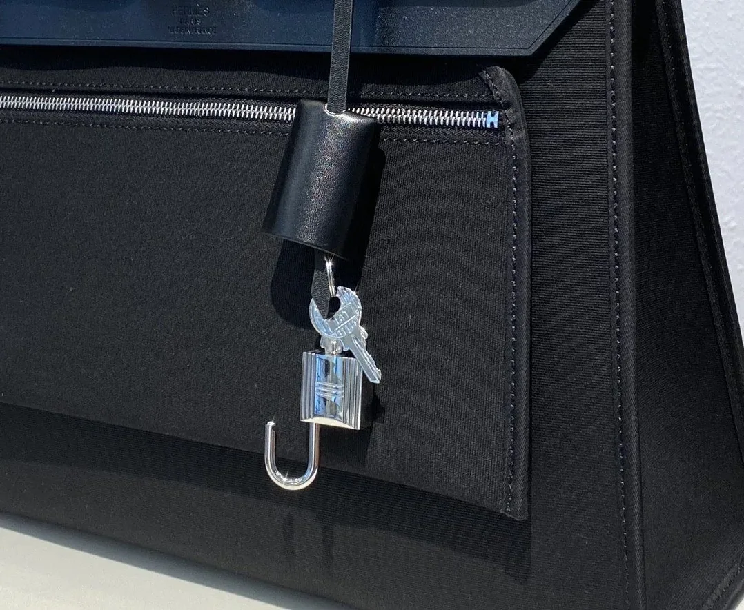 Hermes Herbag Zip Bag Black, Silver Toned Hardware Bag Hermes Herbag Zip Bag Black, Silver Toned Hardware Bag