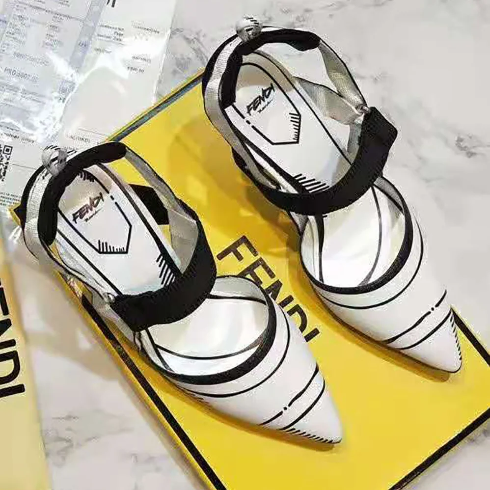 Fendi Slingbacks White Leather Colibrì Slingbacks 85 mm (3.3”) Heel for Women