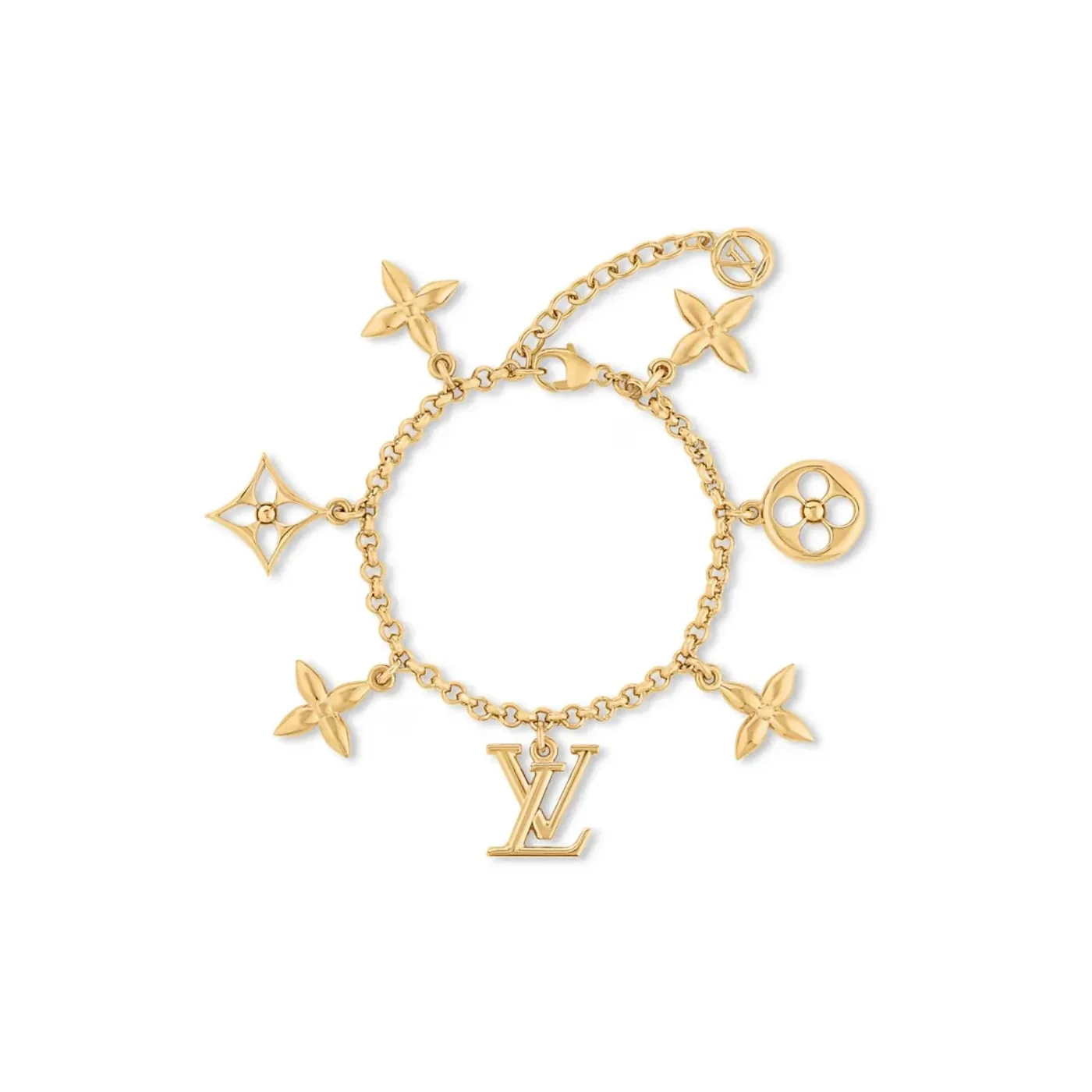 Louis Vuitton Iconic Charms Bracelet Gold in Toned