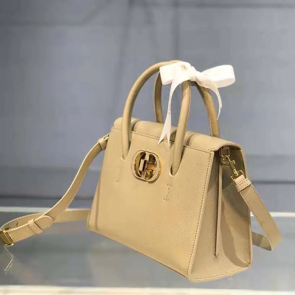 Dior Medium ST Honore Tote Latte Grained Calfskin for Women in Sandy