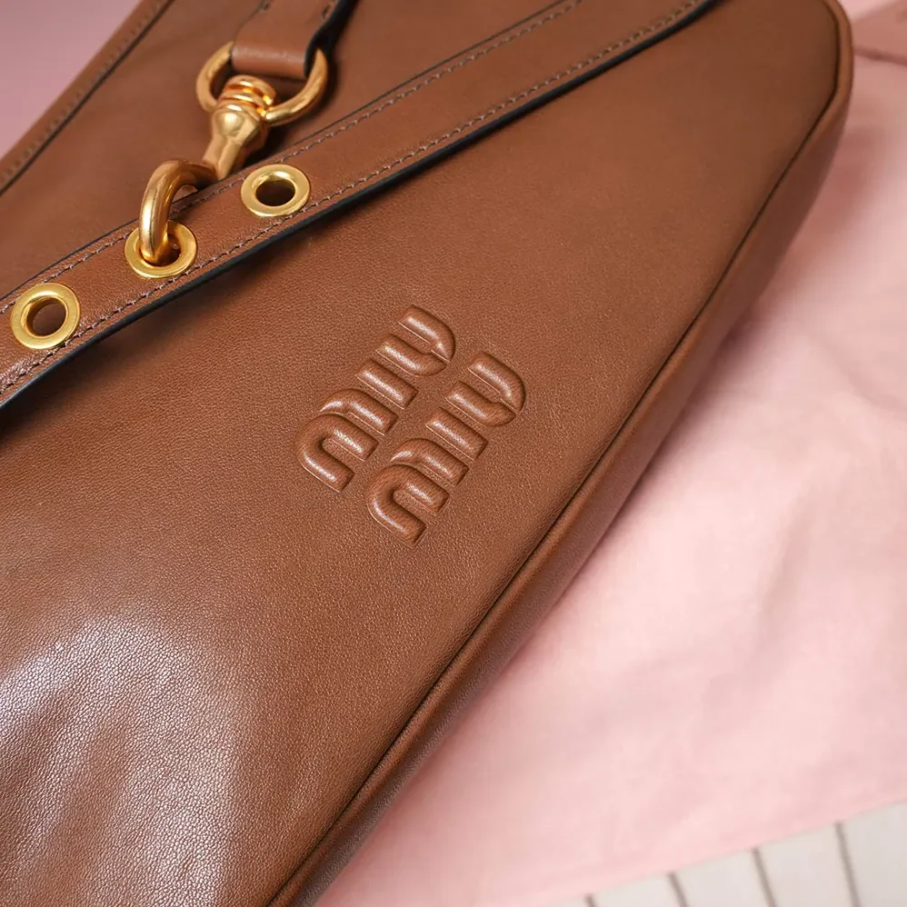 Miu Miu Aventure Nappa Leather Bag for Women in Brown