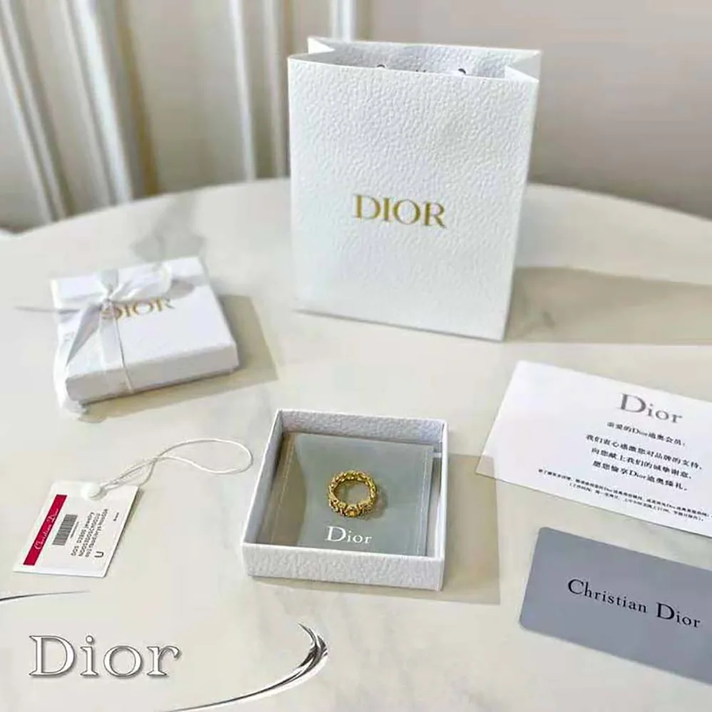 Dior Dio(r)evolution Ring Gold-Finish Metal and White Crystals for Women