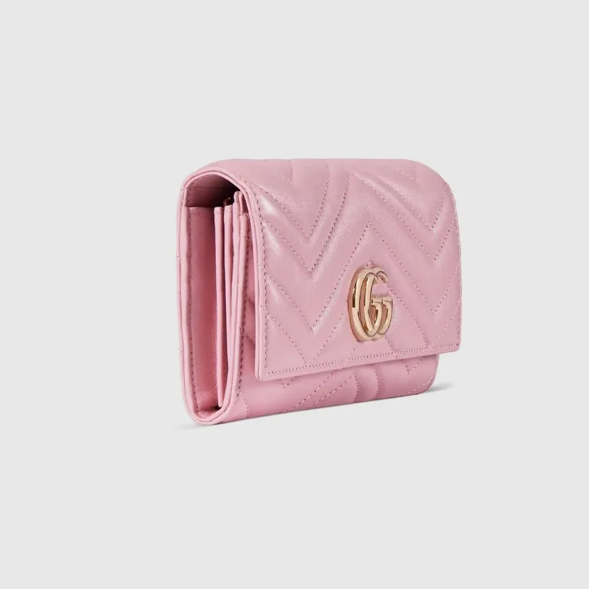 Gucci GG Marmont Continental Wallet in Light Pink Gold Hardware Gucci GG Marmont Continental Wallet in Light Pink Gold Hardware