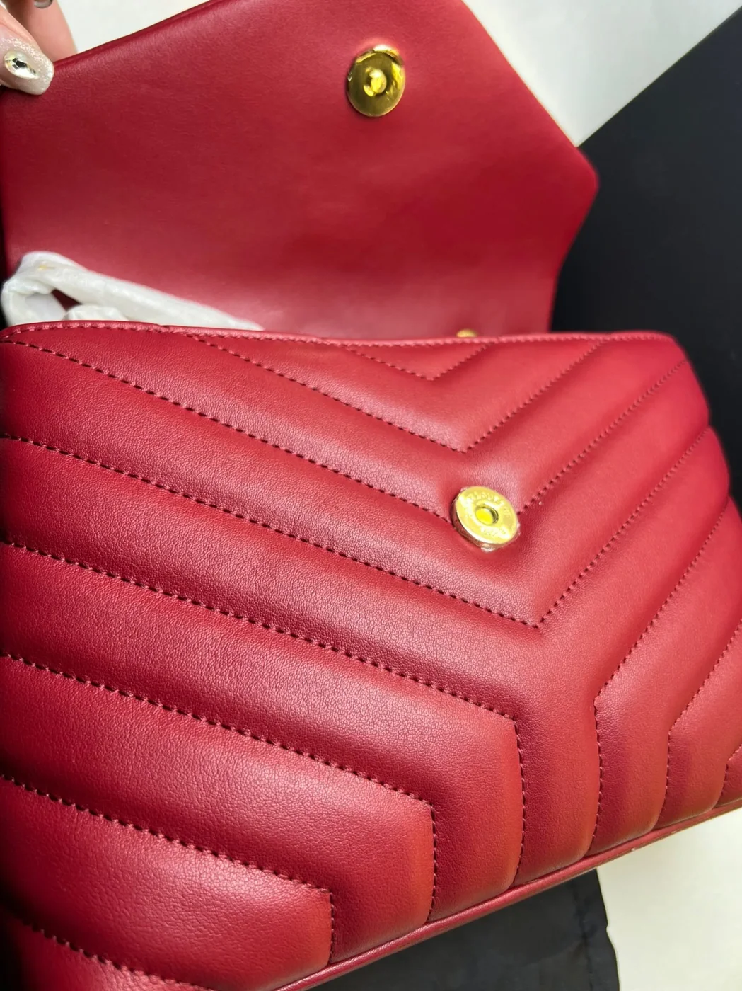 Saint Laurent Loulou Small Chain Bag In Matelassé Y Burgundy in YSL Saint Laurent Loulou Small Chain Bag In Matelassé Y Burgundy in YSL