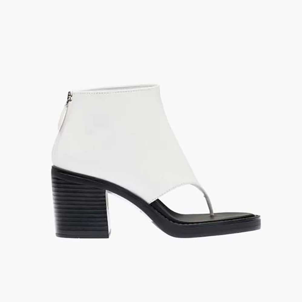 Miu Miu Leather Thong Booties for Women in White