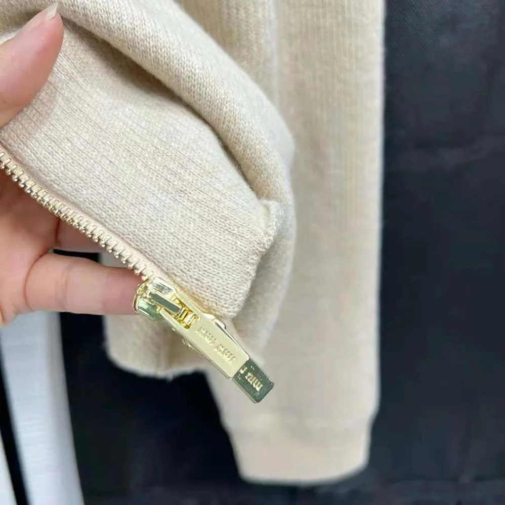 Miu Miu Wool and Cashmere Hoodie Jacket for Women Miu Miu Wool and Cashmere Hoodie Jacket for Women