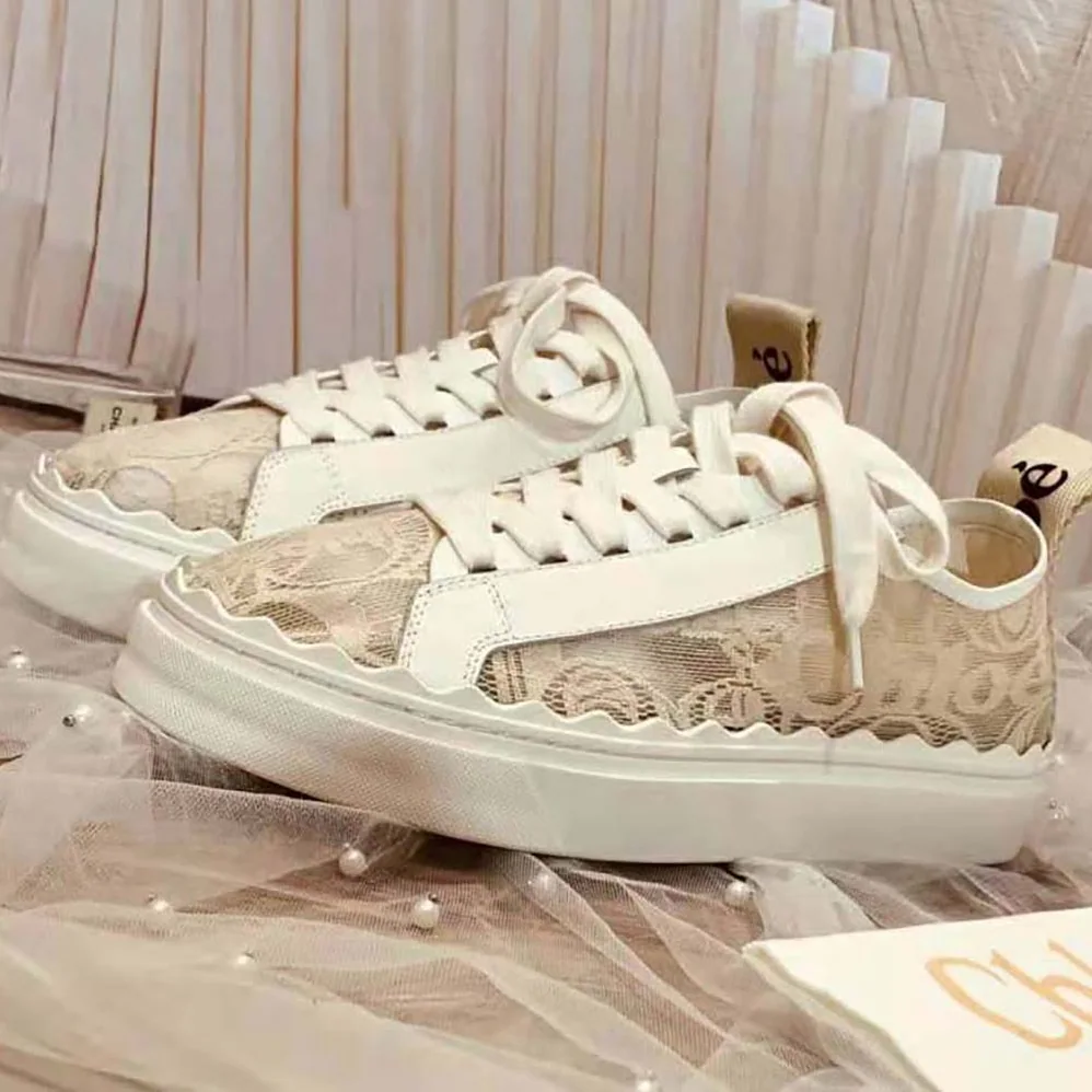 Chloe Lauren Sneaker in Lace for Women in Sandy