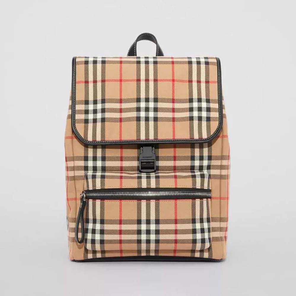 Burberry Vintage Check Cotton Backpack for Women Burberry Vintage Check Cotton Backpack for Women