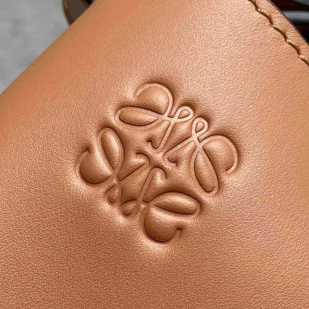 Loewe Small Gate Bag in Soft Calfskin and Jacquard for Women in Brown Loewe Small Gate Bag in Soft Calfskin and Jacquard for Women in Brown