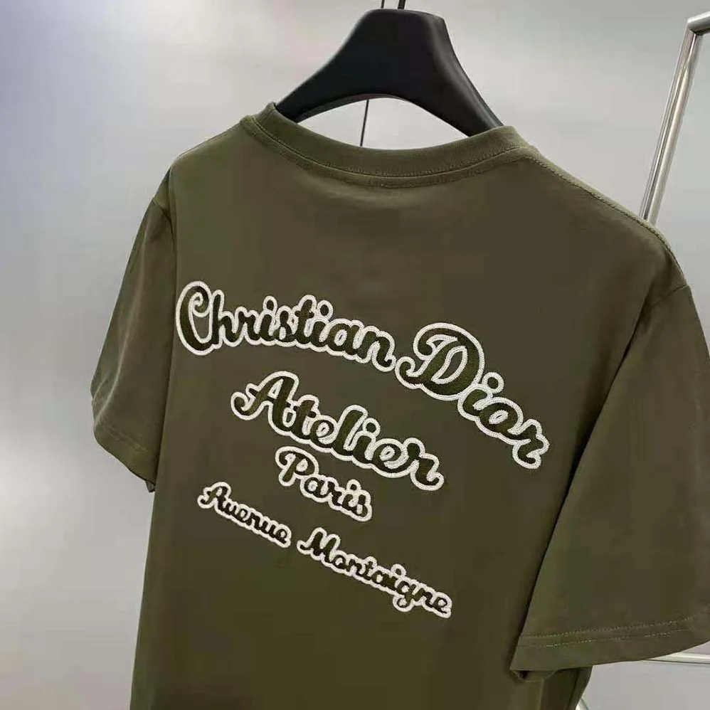 Dior Relaxed-fit Christian Dior Atelier T for Men in shirt Khaki Cotton Jersey