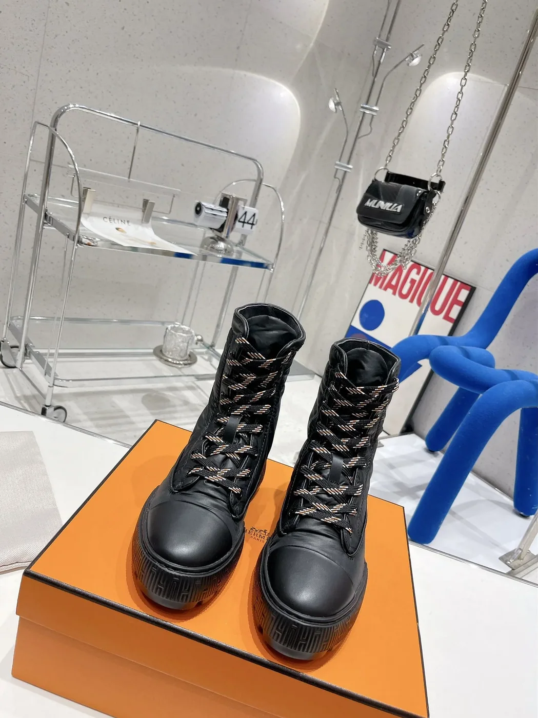 Hermes Fresh Ankle Boots Black /