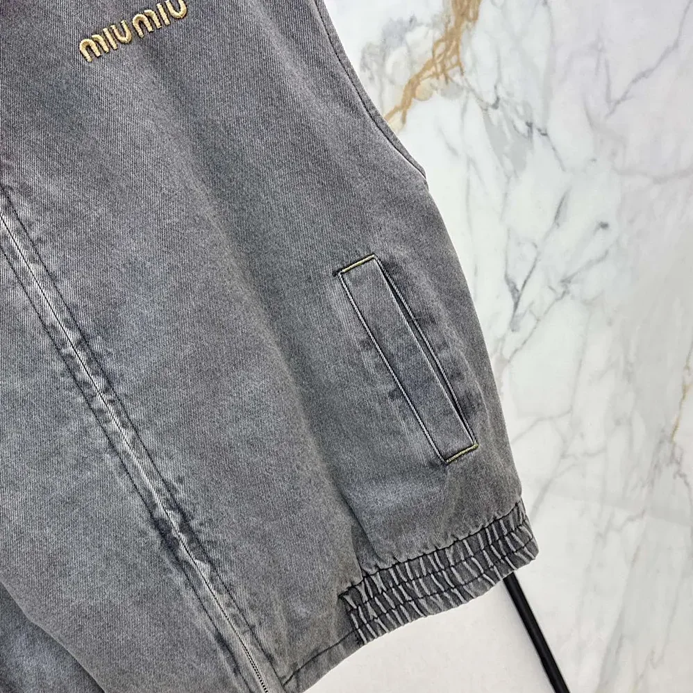 Miu Miu Chambray Blouson Vest for Women