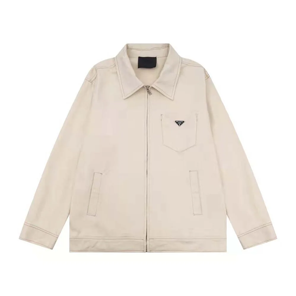 Prada Velvet Denim Blouson Jacket for Women in Beige