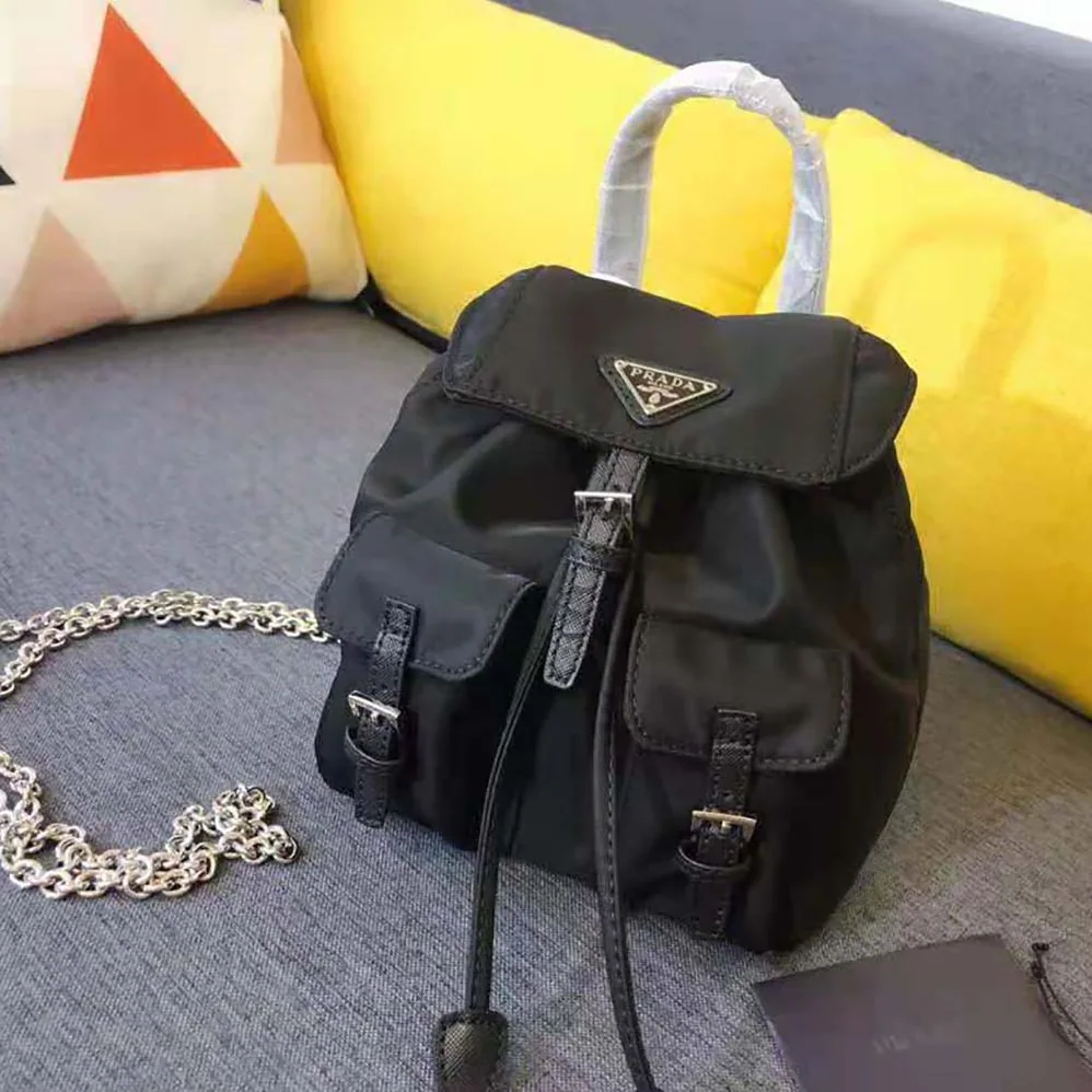 Prada Nylon Mini Backpack for Women in Black Prada Nylon Mini Backpack for Women in Black