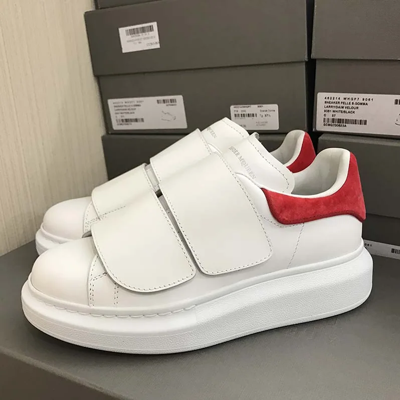 Alexander Mcqueen Oversized Sneaker with Double-Strap Shoes for Women in Red