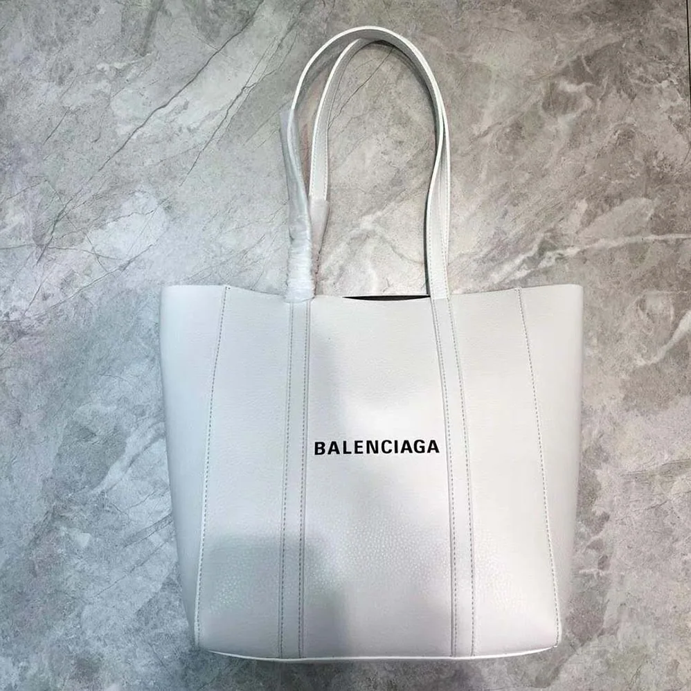 Balenciaga Everyday Tote XXS Calfskin Tote Thin Handles for Women in White
