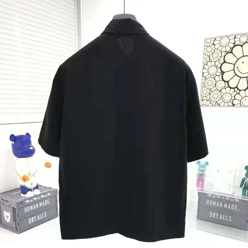 Prada Short-sleeve Cotton Shirt for Women in Black Prada Short-sleeve Cotton Shirt for Women in Black