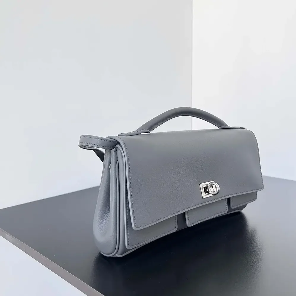 Balenciaga Bel Air Clutch On Strap Small in Grey for Women Balenciaga Bel Air Clutch On Strap Small in Grey for Women