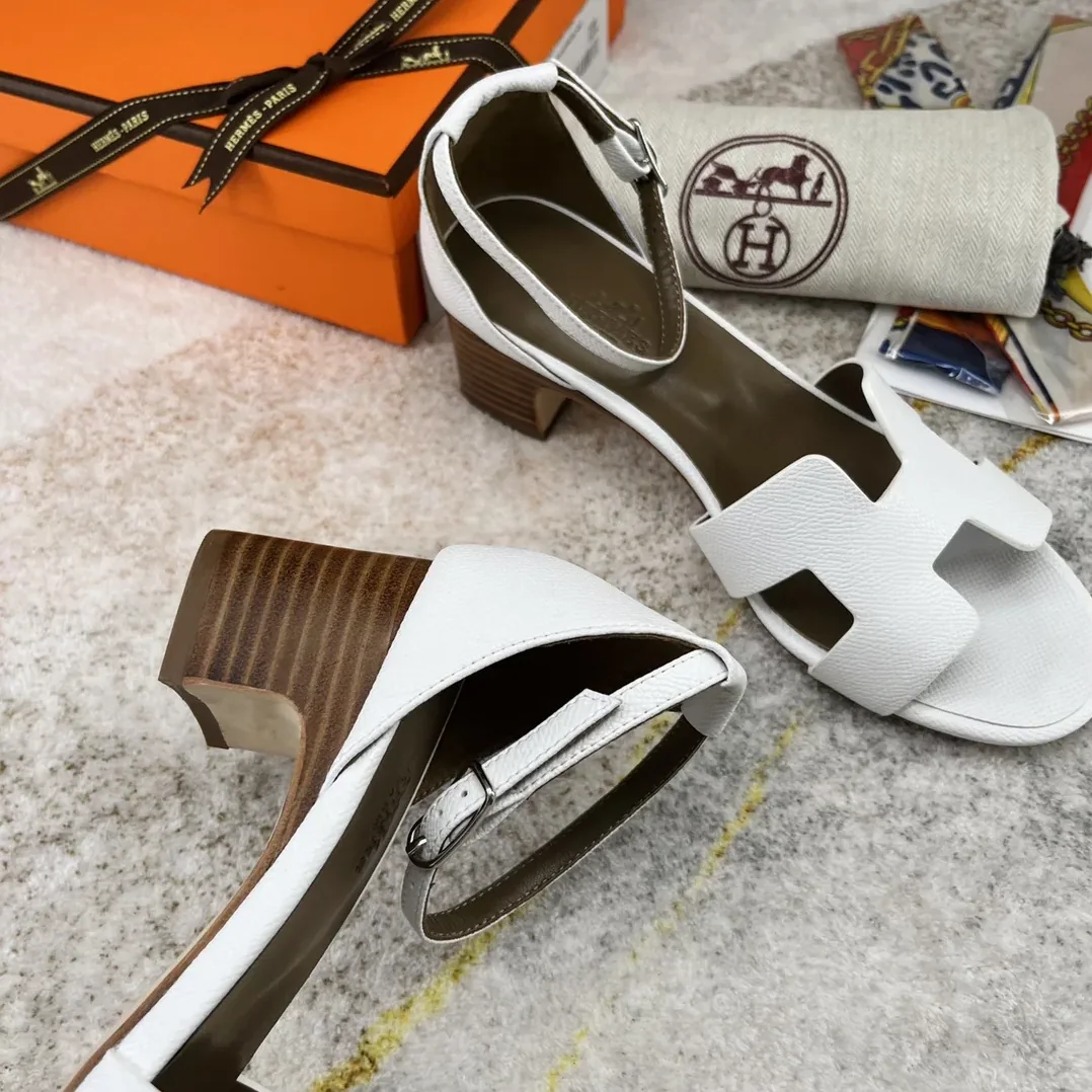 Hermes Encens 50 Sandal White