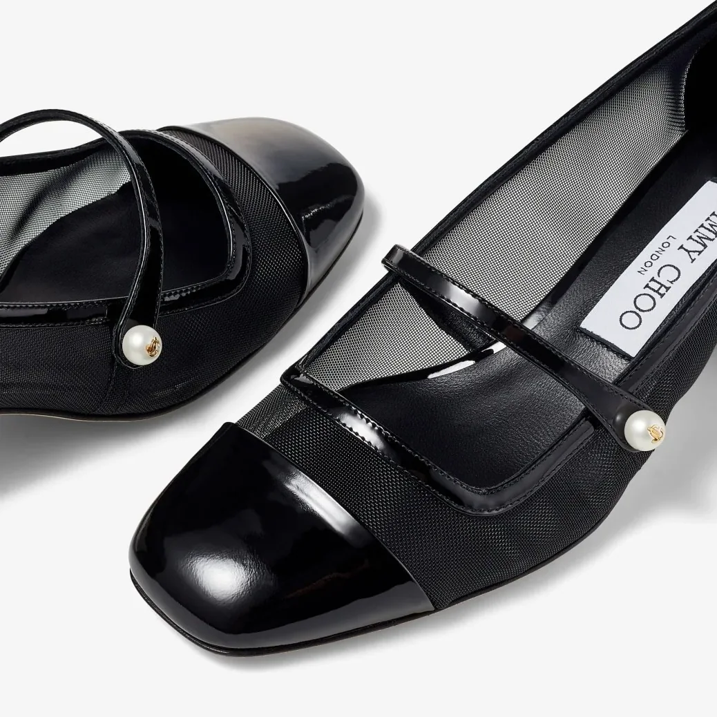 Jimmy Choo Elisa 45 Mesh Pumps Black ELISA45TNX