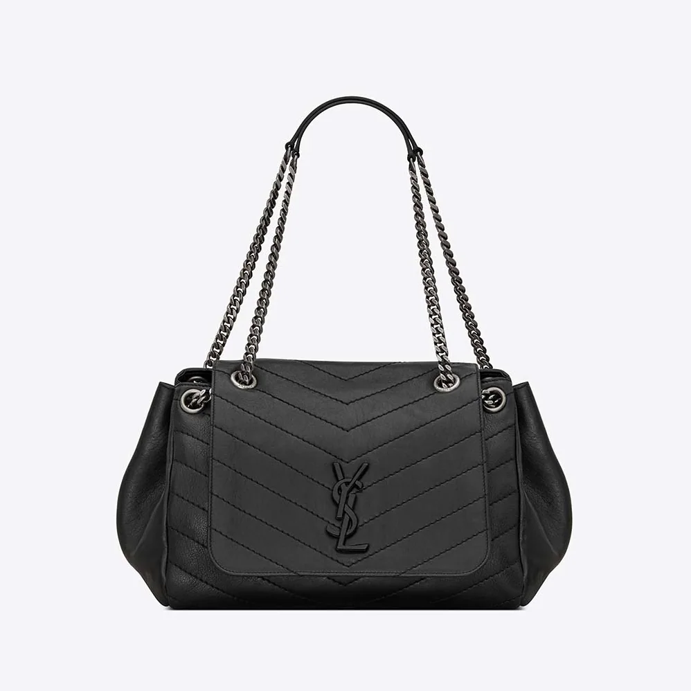 Saint Laurent YSL Medium Nolita Bag Vintage Leather for Women in Black Saint Laurent YSL Medium Nolita Bag Vintage Leather for Women in Black