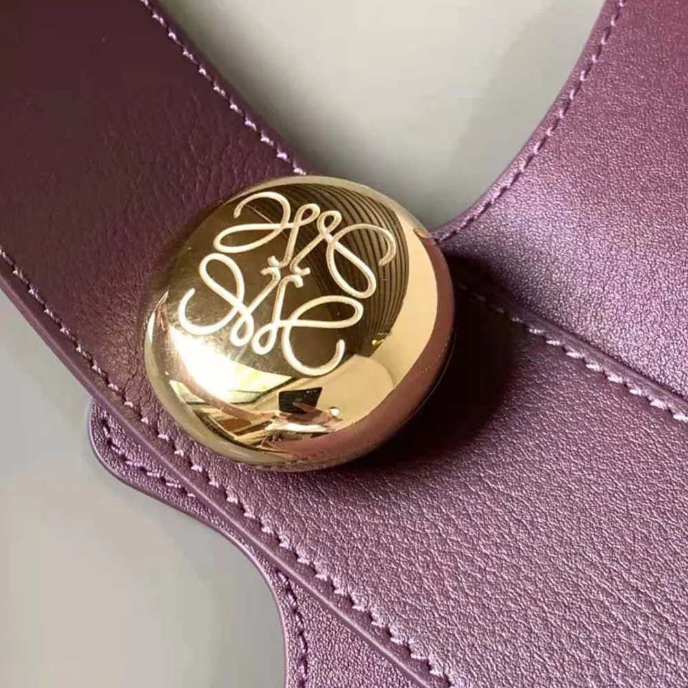 Loewe Mini Pebble Bucket Bag in Mellow Calfskin for Unisex in Maroon