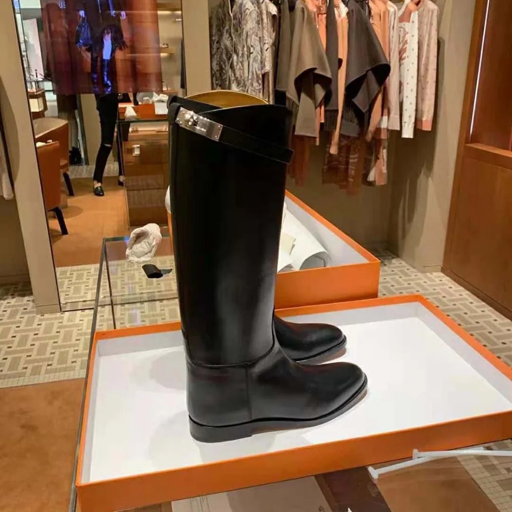 Hermes Jumping Boot in Box Calfskin for Women in Black Hermes Jumping Boot in Box Calfskin for Women in Black