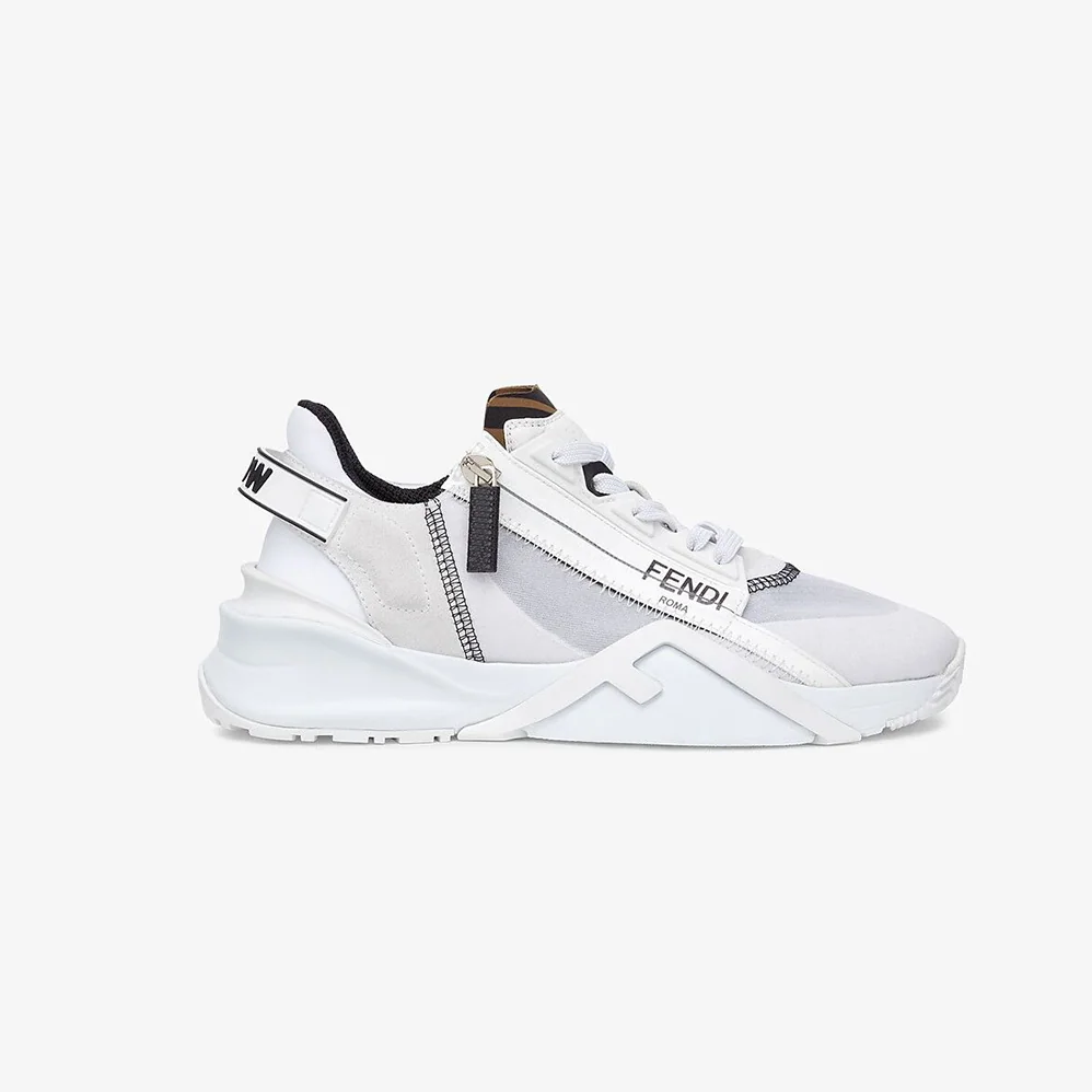 Fendi Flow White Nylon and Suede Low for Unisex in Tops