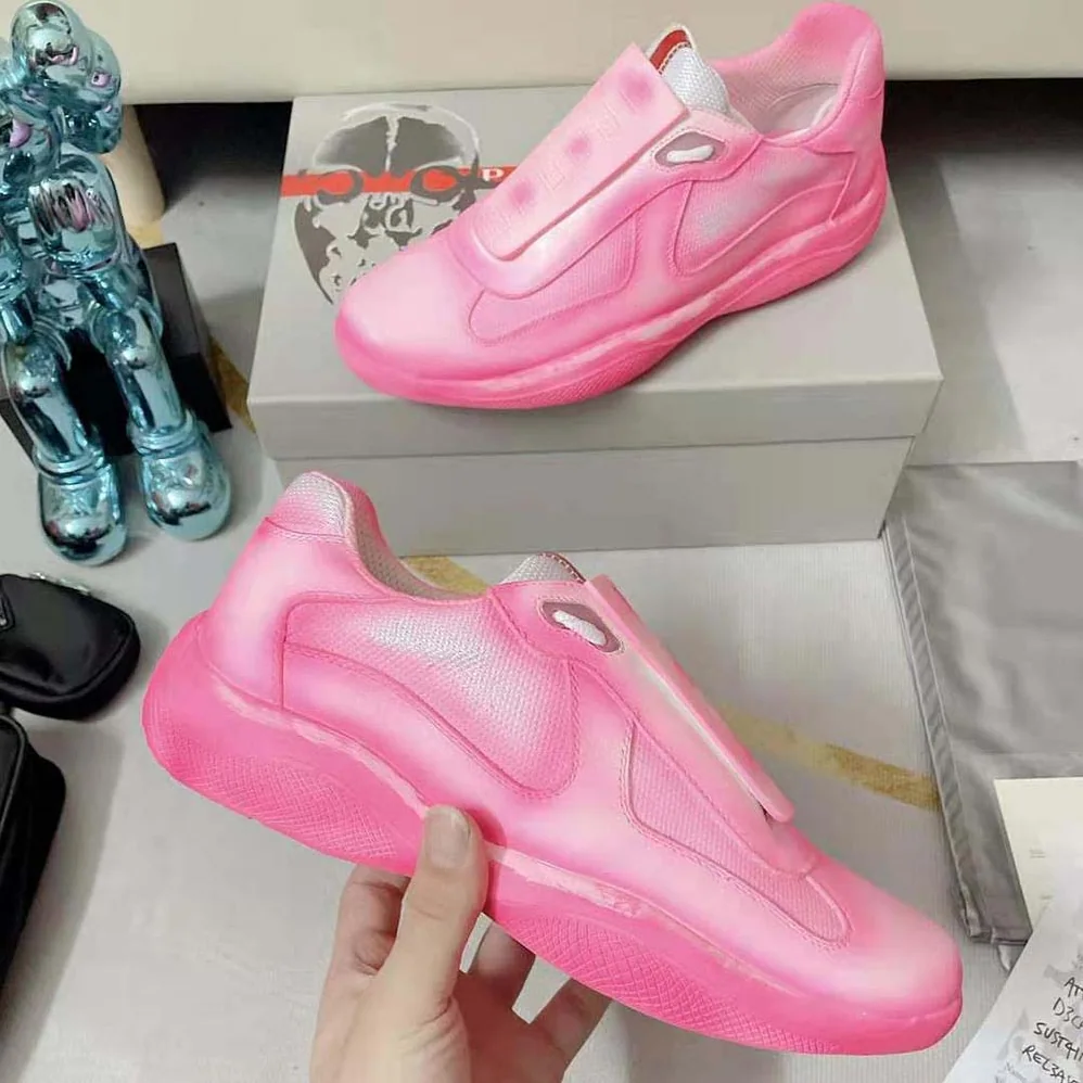 Prada Cass x Prada Americas Cup Rel3ase Sneakers for Unisex in Pink Prada Cass x Prada Americas Cup Rel3ase Sneakers for Unisex in Pink