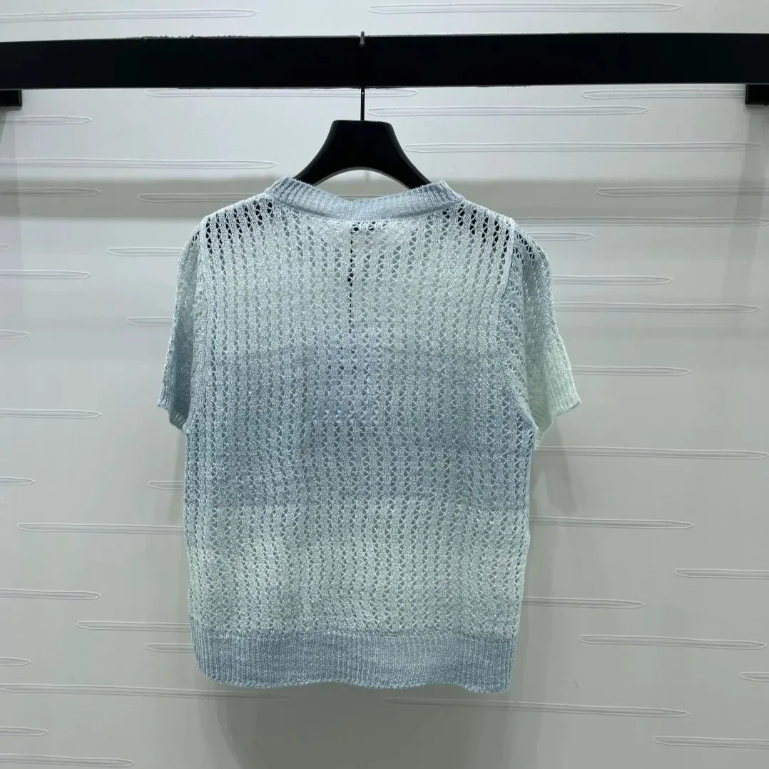 Chanel Sequin Embellished Top Ombre Blue
