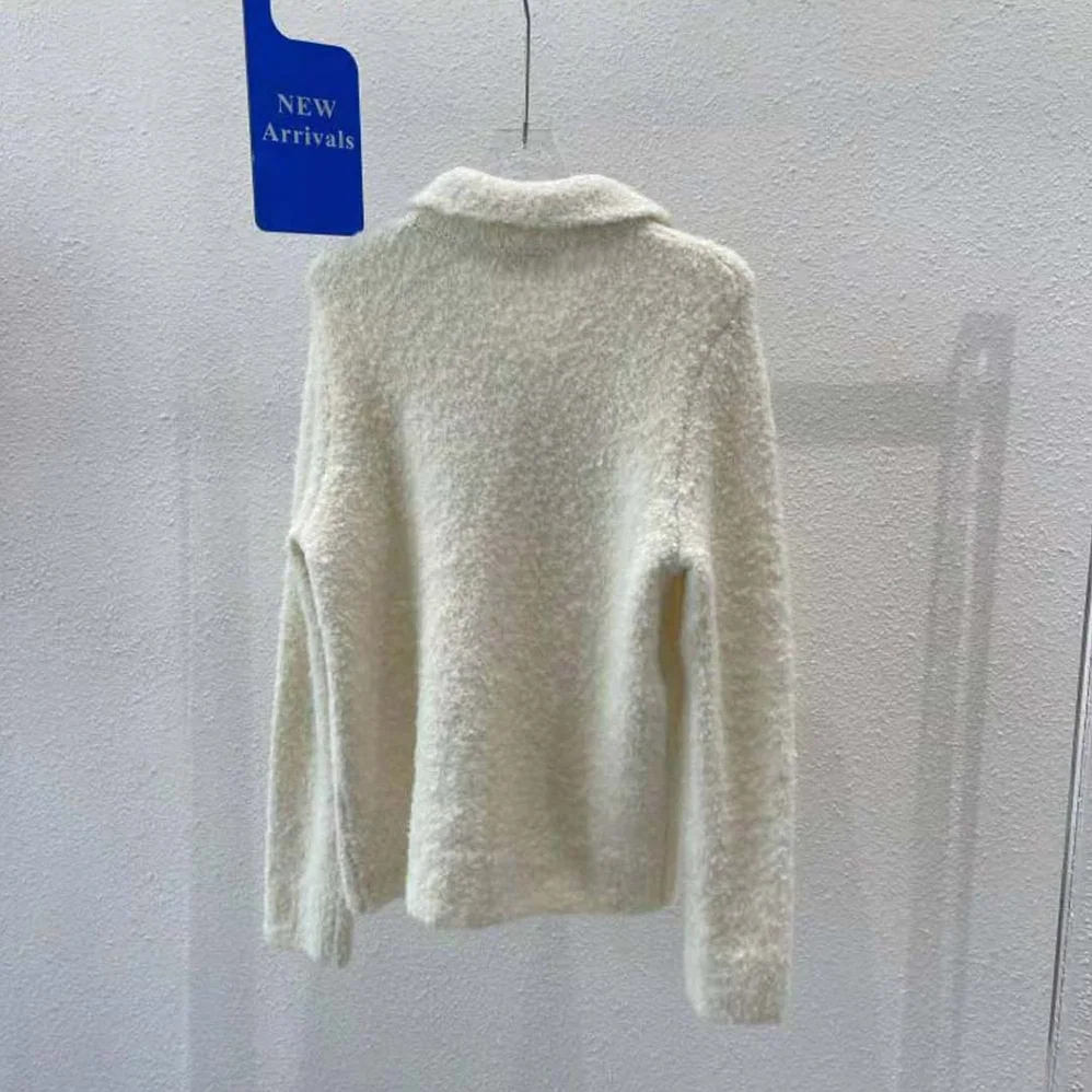 Dior Fleece Blouson Ecru Technical Wool and Cashmere Knit for Women