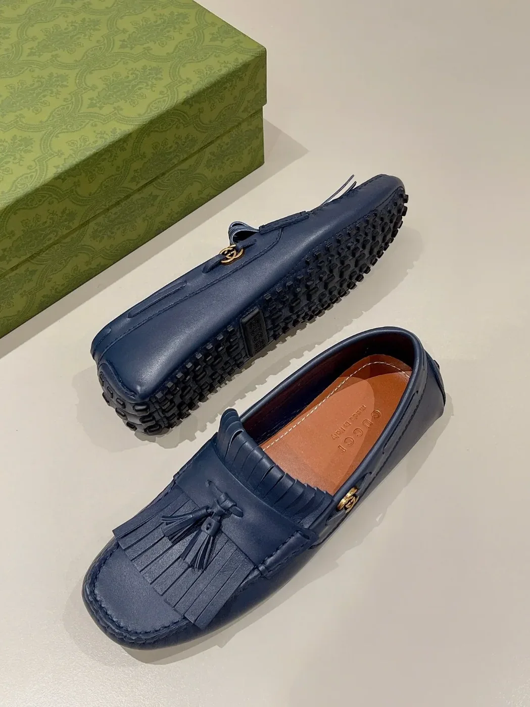 Gucci Loafer With Driver Interlocking G Blue for Men Gucci Loafer With Driver Interlocking G Blue for Men