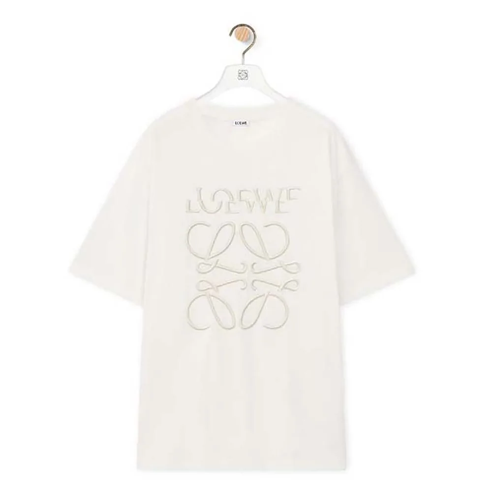 Loewe Loose Fit T-shirt in Cotton for Women in White Loewe Loose Fit T-shirt in Cotton for Women in White