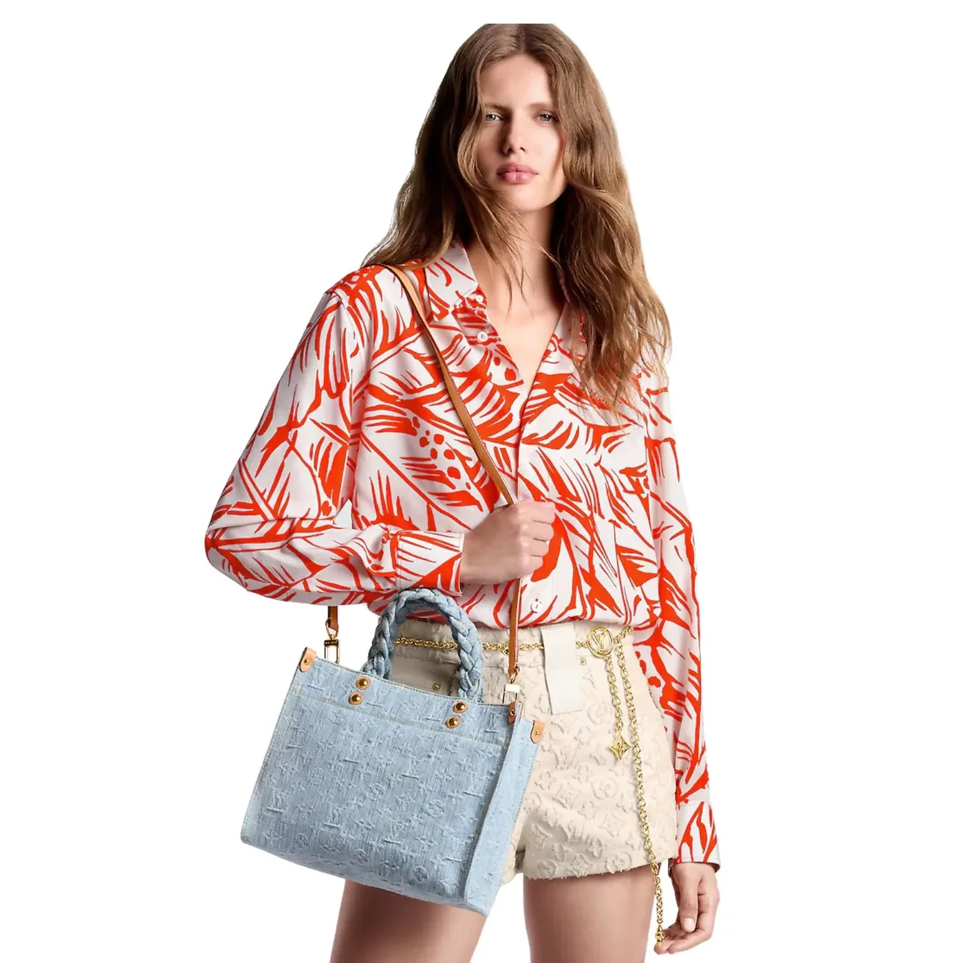 Louis Vuitton Let Go PM Denim Handbag Blue /