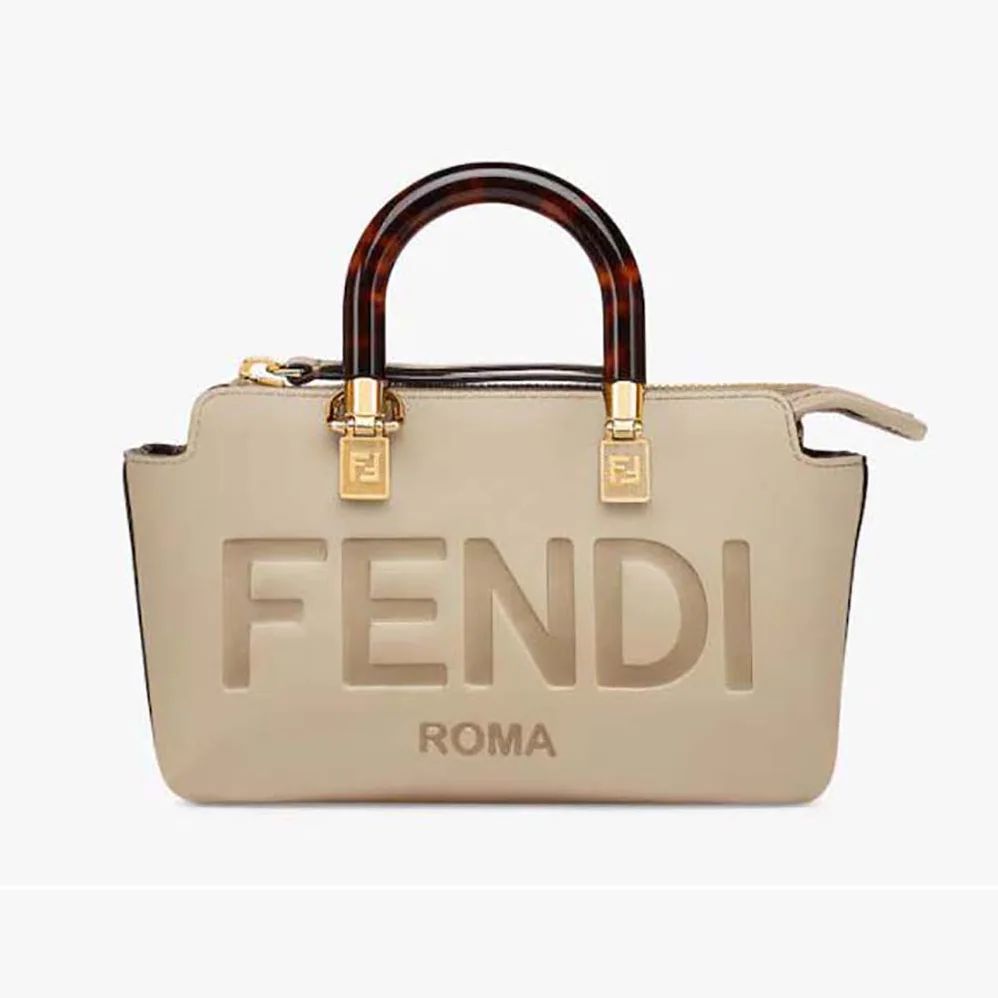 Fendi By The Way Mini Small Boston Bag in Dove Gray Leather for Women