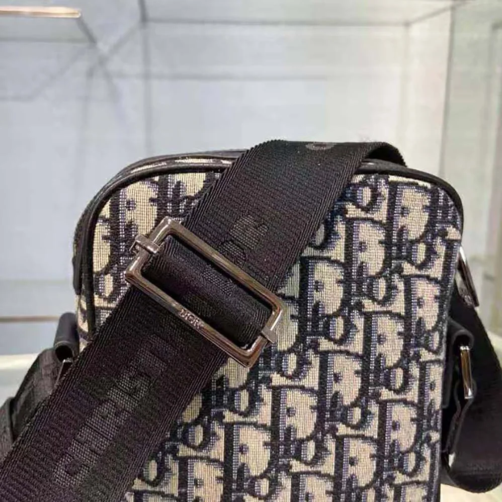 Dior Messenger Pouch Beige and Black Dior Oblique Jacquard for Men