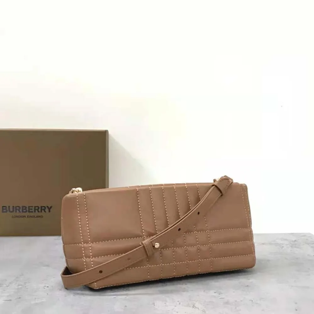 Burberry Small Quilted Lambskin Soft Lola Bag for Women in Brown