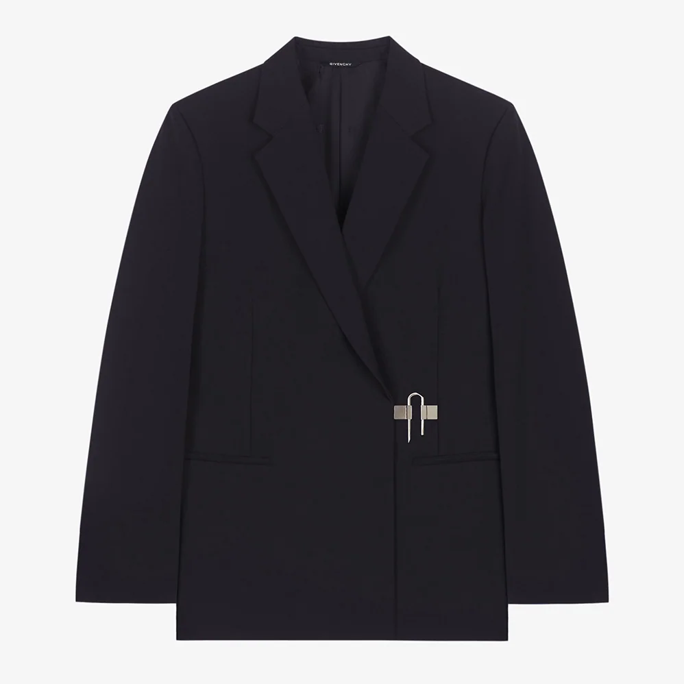 Givenchy Jacket in Lightweight Wool with Padlock for Women in Black Givenchy Jacket in Lightweight Wool with Padlock for Women in Black