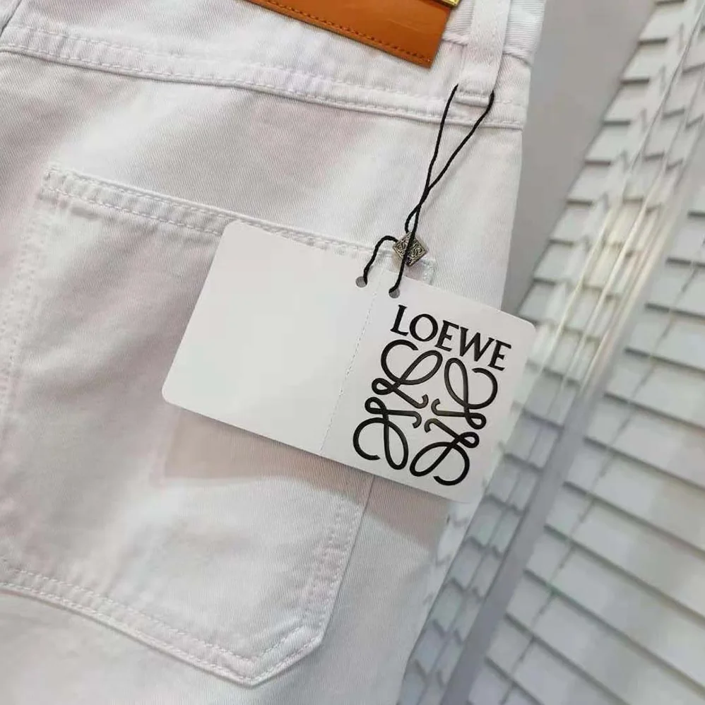 Loewe Fisherman Turn up Jeans in Denim for Women in White Loewe Fisherman Turn up Jeans in Denim for Women in White