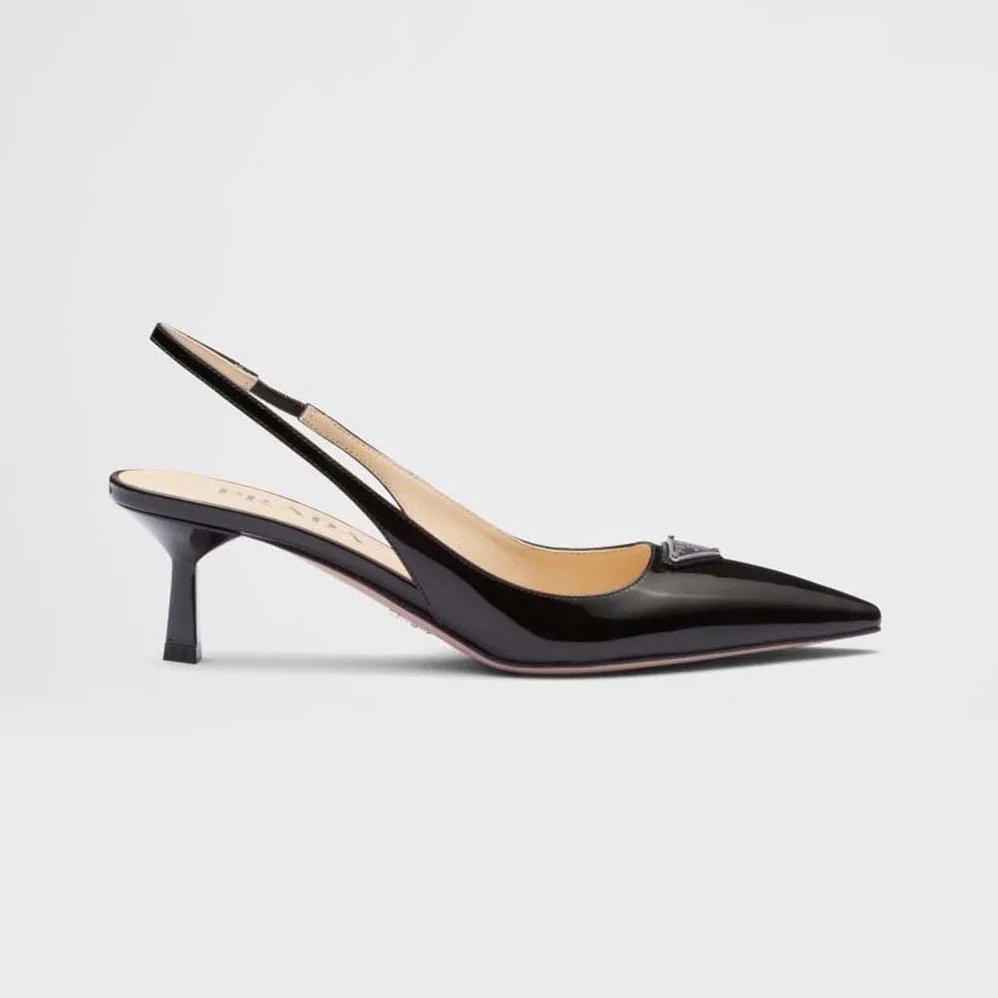 Prada Patent-Leather Slingback Pumps for Women in Black Prada Patent-Leather Slingback Pumps for Women in Black