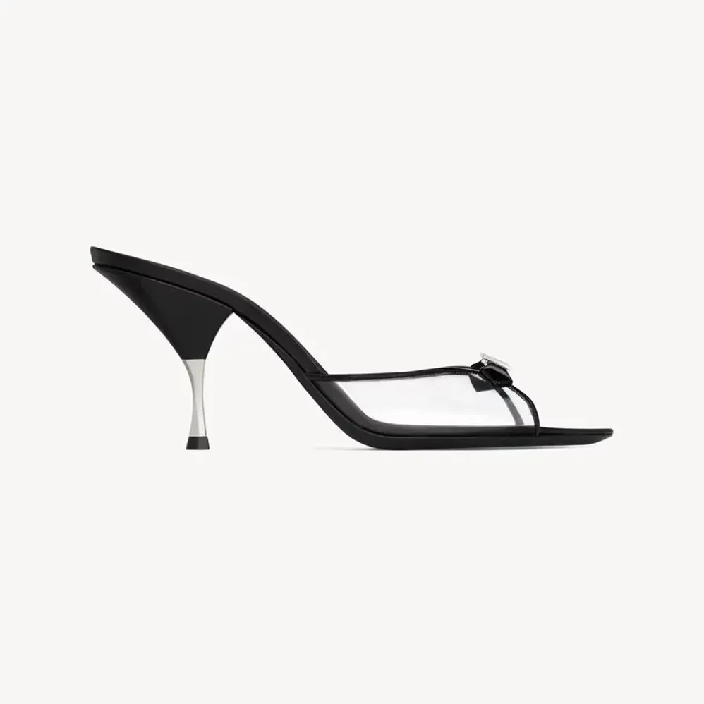 Saint Laurent YSL Jerry Mules in Tpu and Rhinestones for Women in Black Saint Laurent YSL Jerry Mules in Tpu and Rhinestones for Women in Black