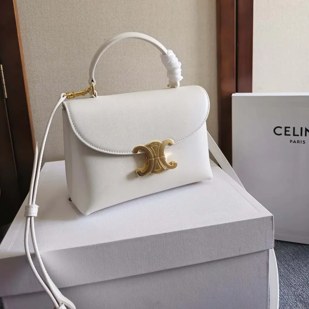 Celine Teen Nino Bag in Smooth Satinated Calfskin for Women in White