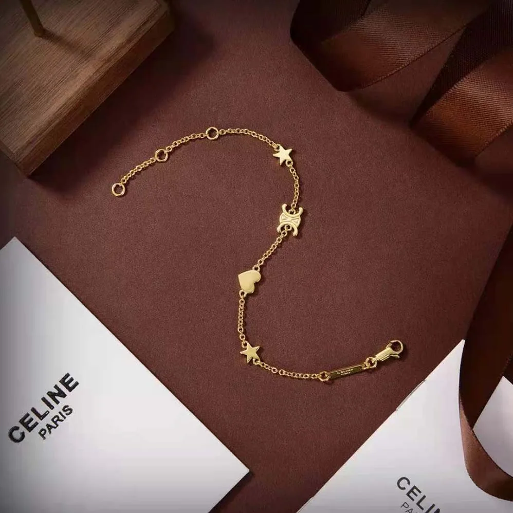 Celine Maillon Triomphe Multi Motifs Bracelet in Brass with Gold Finish for Women