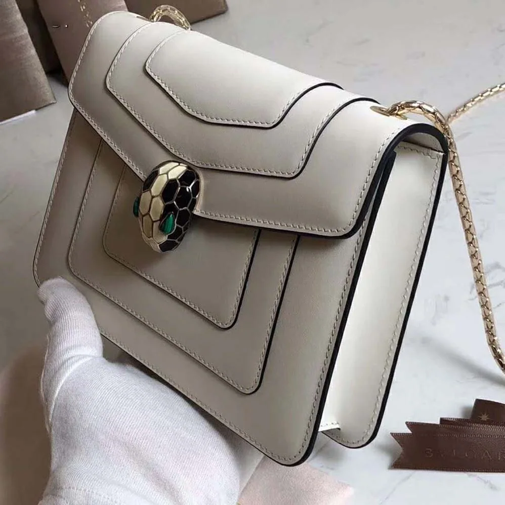 Bvlgari Flap Cover Bag Serpenti Forever in White Calf for Women Bvlgari Flap Cover Bag Serpenti Forever in White Calf for Women