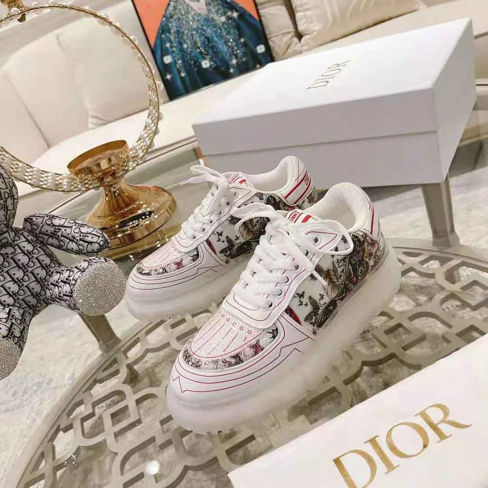 Dior Addict Sneaker White Calfskin and Technical Fabric for Women
