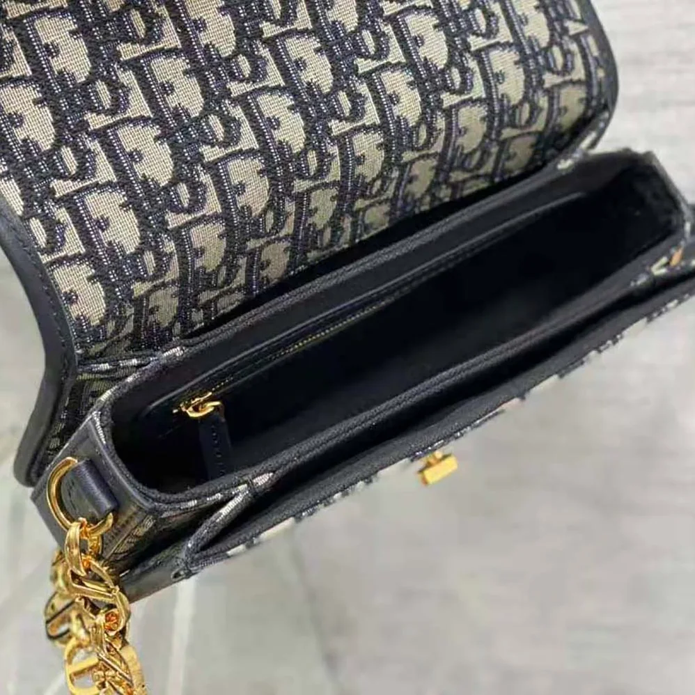 Dior 30 Montaigne Avenue Bag Blue Dior Oblique Jacquard for Women