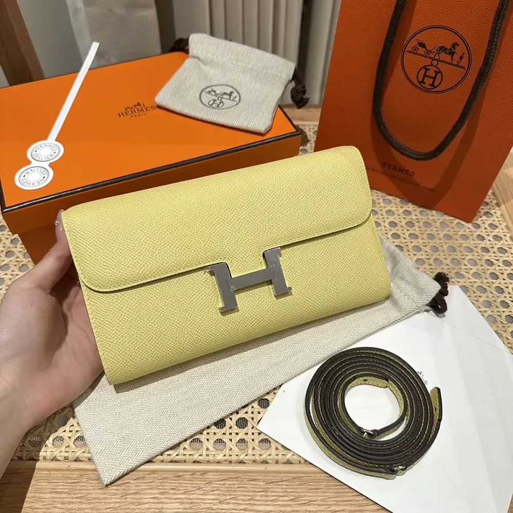 Hermes Constance Long To Go in Epsom Leather for Women in Yellow/Gold Hermes Constance Long To Go in Epsom Leather for Women in Yellow/Gold