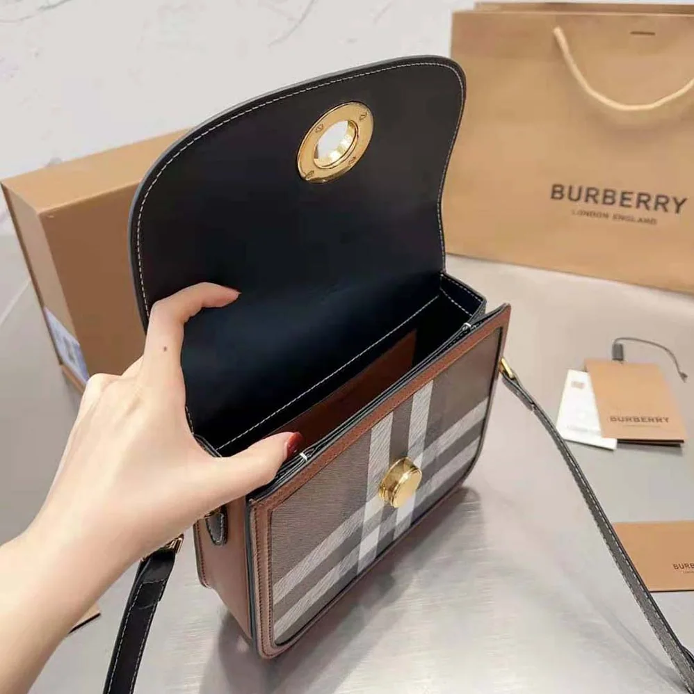 Burberry Check and Leather Small Elizabeth Bag for Women