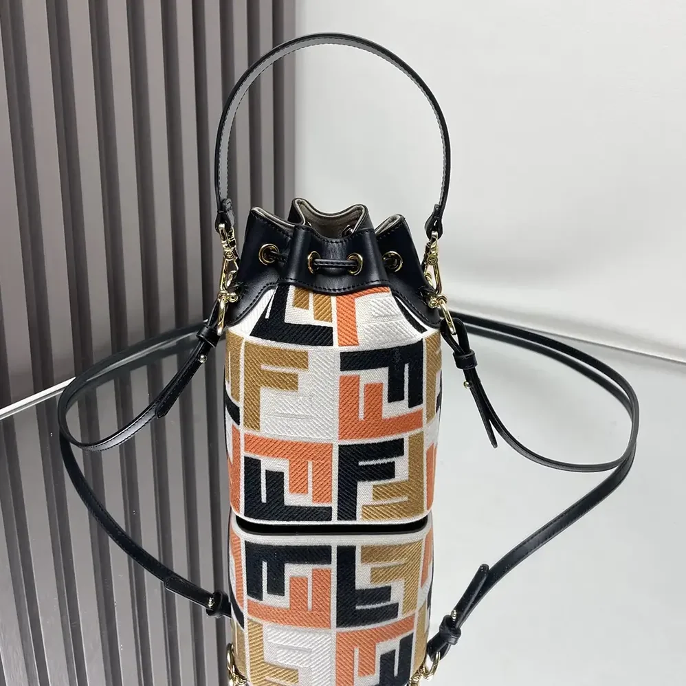 Fendi Mon Tresor Multicolor Canvas Mini for Women in bag with FF Embroidery